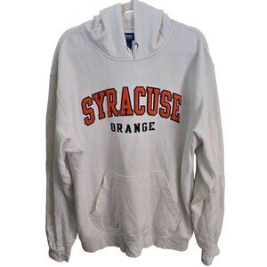 Big Cotton Syracuse Orange Vintage White Hoodie Sweatshirt Size XL